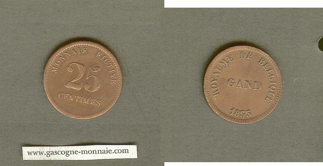 Belgium Gand 25 centimes 1833 EF